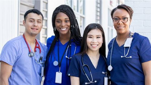 Group of young nurses