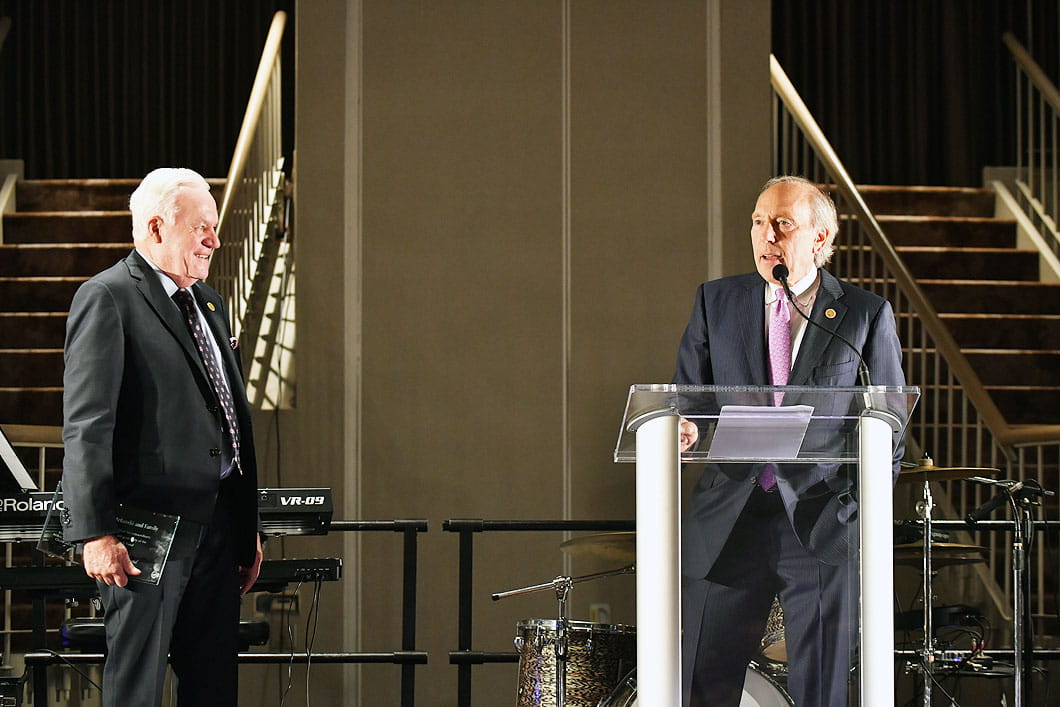 Ned and Marc at the podium